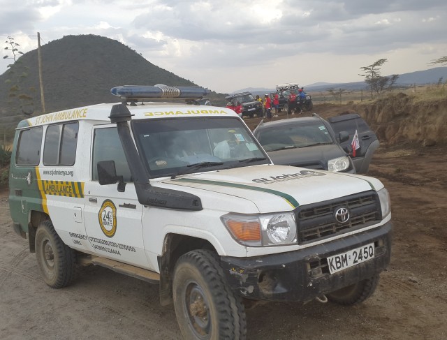 An ambulance that trailed the Naivasha Relay runners at every stage of the run